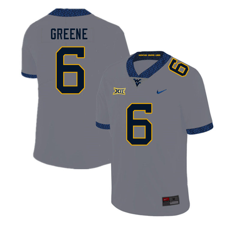 Men #6 Garrett Greene West Virginia Mountaineers College Football Jerseys Sale-Gray